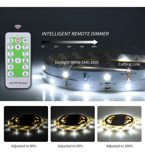 Tira De Luces Led Blancas De 15 Metros Con Control Remoto