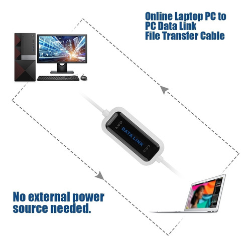 Imagen 2 de 5 de Data Link - Cable De Transferencia Usb 2.0 (puente Ec)