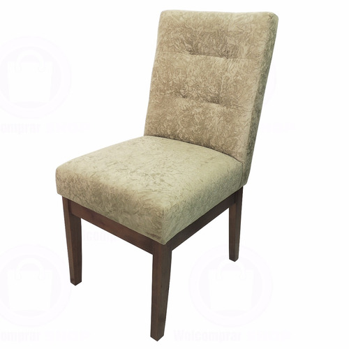 Cadeira De Jantar Estofada Com Espaldar Madeira Grecia Suede