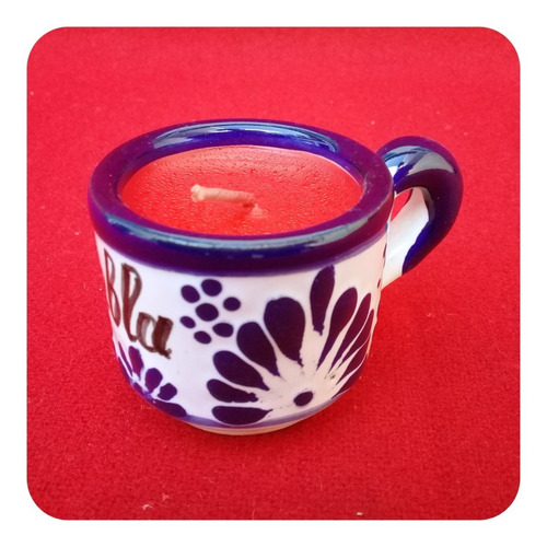 Imagen 3 de 3 de Vela Aromática De Talavera Poblana Tarrito 6.5cm Ahorra! Vls