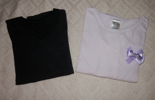 Lote 2 Camisetas Algodón Y Encaje-niña 5-6 Años (Usado)