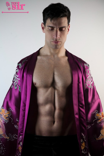 Kimono Fucsia Bordado, Talle Único