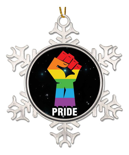 Adorno Navidad Metal Gay Copo Nieve Orgullo Paz Lgbtq Para
