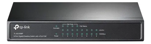 comprar Switch 4 Puertos Poe+ Tp-link Tl-sg1008p 10\u002F100mbps 8 Ptos