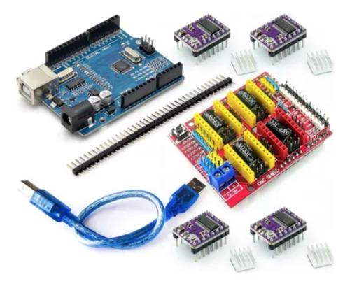 Cnc Shield V3 + Placa Compatível Ao Arduino + 4 Drv8825