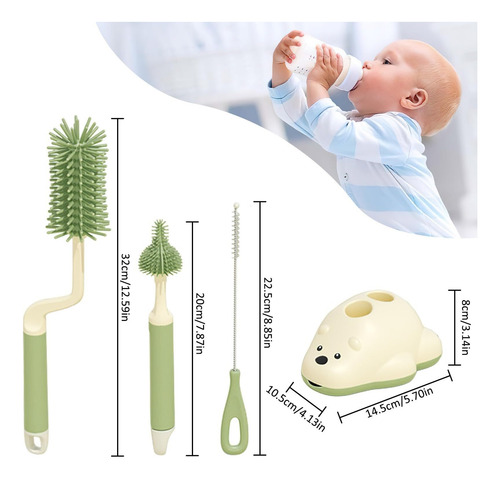 Cepillo Biberones,kit De Cepillos Para Biberón Con 3 Formas