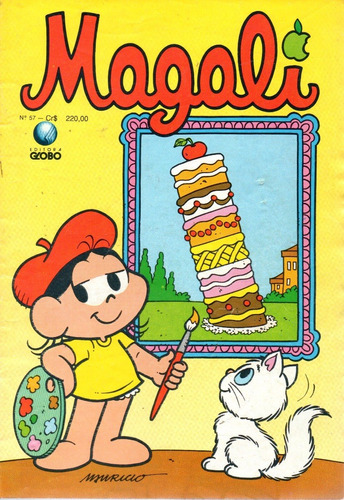 Magali N° 57 - 36 Páginas Em Português - Editora Globo - Formato 13,5 X 19 - Capa Mole - 1991 - Bonellihq Cx443 E21