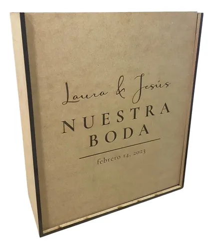 comprar Caja Madera Mdf Botella Vino Y 2copas C\u002Fgrabad S\u002Fbot S\u002Fcopas