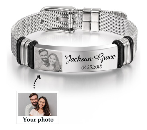 Pulsera Personalizada Con Foto Familiar Para Día Del Padre