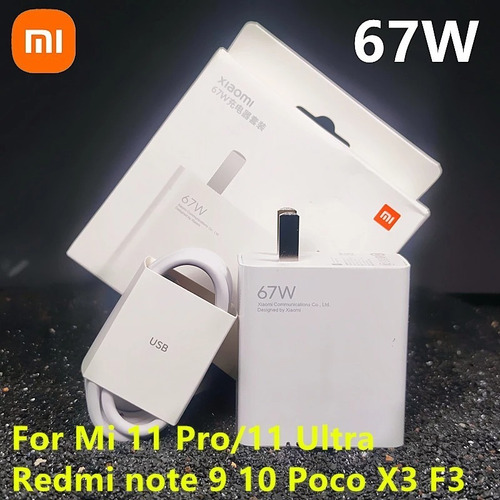 Cargador Xiaomi Turbo Carga 67w Tipo C Original Cable 5a