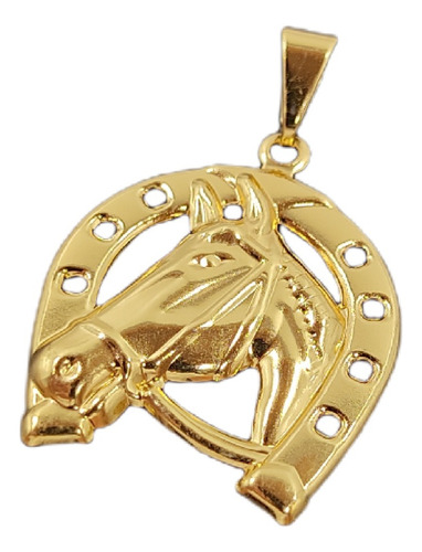 Pingente Feito Moeda Antiga Modelo Ferradura Média Cor Dourado