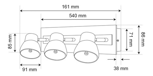 Imagen 4 de 4 de Lámpara Led Pared, Cromado 15w Luz Cálida