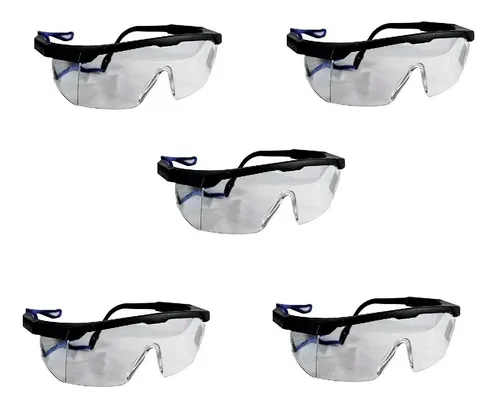 Anteojos De Proteccion Ocular Transparente Pack X5 Unidades
