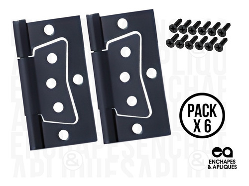 Imagen 3 de 3 de Bisagra Puerta Omega 3pulgad Negra - Pack X 6 Unidades