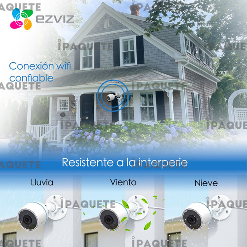 Imagen 3 de 10 de Kit X2 Cámara Seguridad Wifi Ip Nocturna Color Exterior +64g