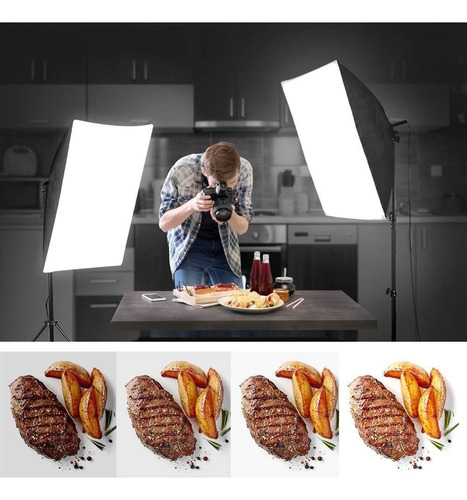 Kit De Iluminación Softbox Estudio De Fotografía + Ampolleta
