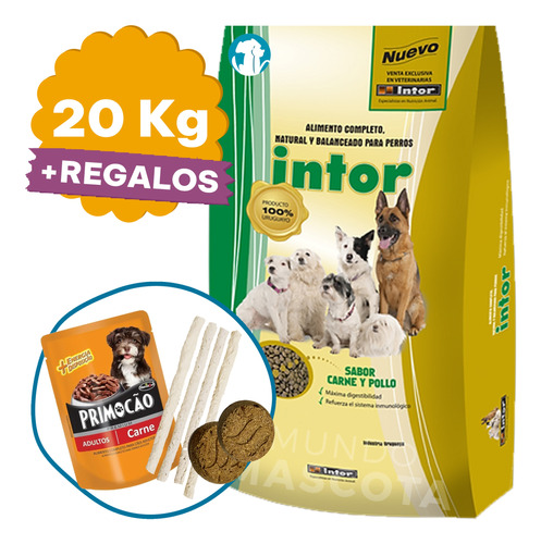 Alimento Perro Adulto Intor 20 Kg + Regalo + Envío Gratis