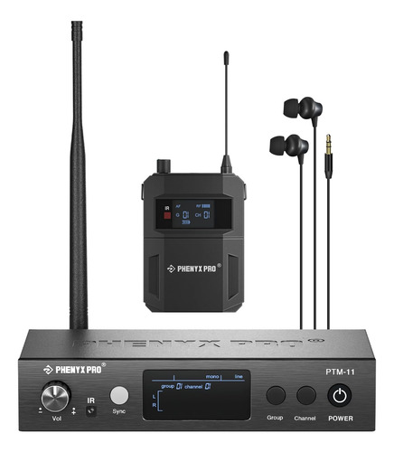 Sistema De Monitor Intraural Inalambrico Phenyx Pro Uhf M...