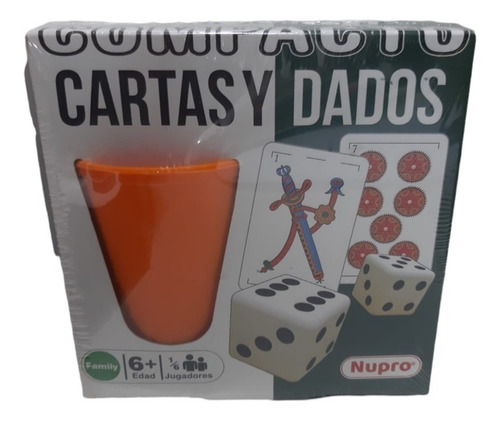 Juegos De Mesa Básicos Cartas Dados Y Cubillete 2 En 1 Nupro