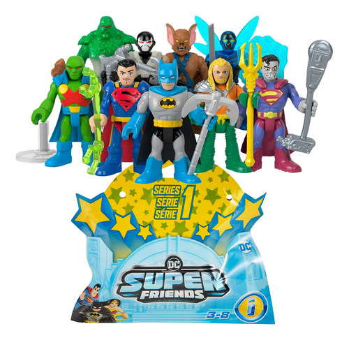 Imaginext Dc Super Friends Serie 1 Colección Completa 9 Pzas