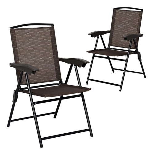 Juego De 2 Sillas Plegables, Sillas Portátiles Patio, ...