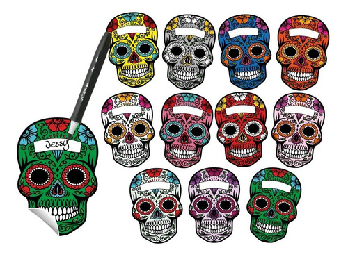 Calaveras Dia De Muertos Halloween Stickers Vinil