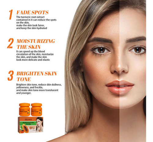 Crema De Día Y Noche De Papaya Para Eliminar Las Manchas Osc