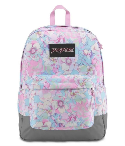 Mochila Jansport Superbreak Climbing Floral Full Color Rosa Diseño de la tela Estampada