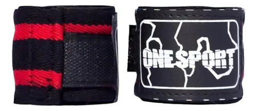 Bandagem Atadura Elastica 5m Muay Thai Boxe Preto/vermelho