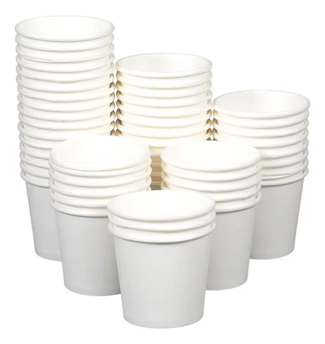Kit C/50un Copo De Papel Branco Café 60ml Biodegradável