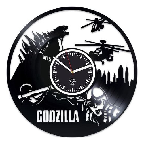 Kovides Godzilla - Reloj De Pared De Vinilo, Diseño De God.