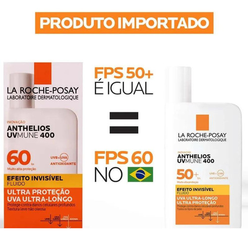 Anthelios Uvmune 400 Fps 60 Efeito Invisível Fluido 50ml