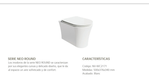 Nova Wc Sanitario Aereo Neo Round 2171 Redondo Brillo 50x37