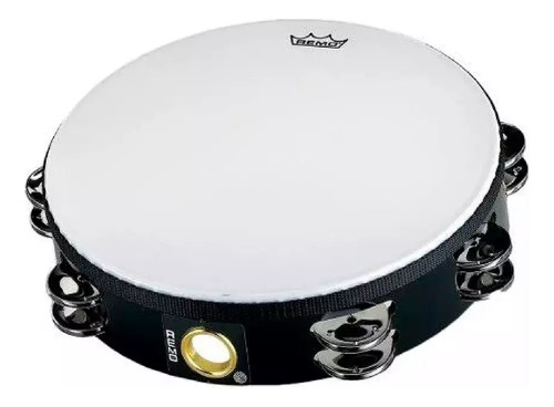 Tambourin Remo Blanco Liso 8'' Sonajas Dobles Blanco