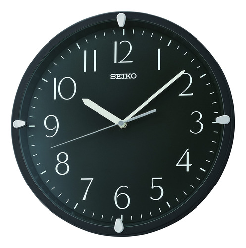Relógio De Parede Seiko Kuota Preto 30cm De Diâmetro