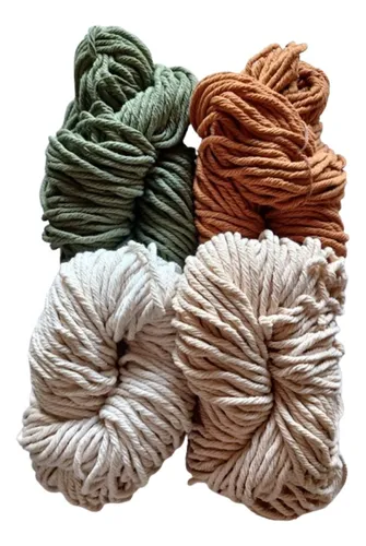 comprar Hilo Cordón De Algodón 4 Mm X 3 Madejas Lho Macramé-crochet