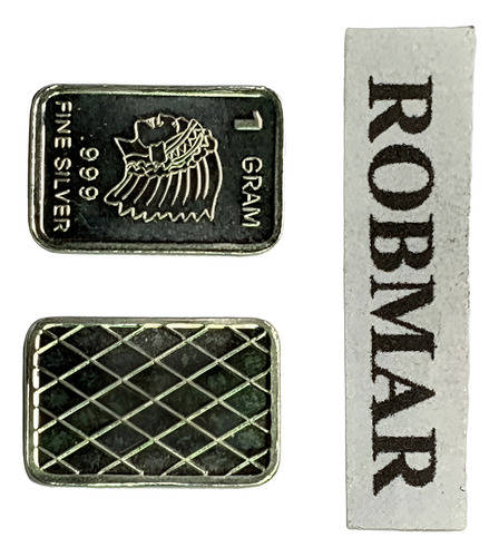 Robmar-lingote N°3 De 1 Gramo Plata Pura 24k-1 Cacique Indio
