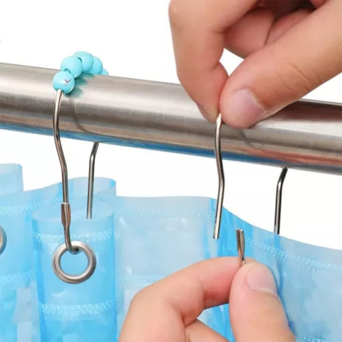 Set De 6 Ganchos Para Cortina De Baño Anillos Aros Argollas