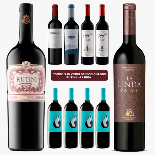 Imagen 1 de 9 de Combo 10 Vinos Seleccionados Rutini La Linda