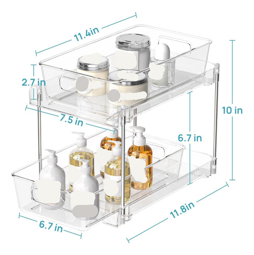 Organizador De Baño Deslizante De 2 Unidades.