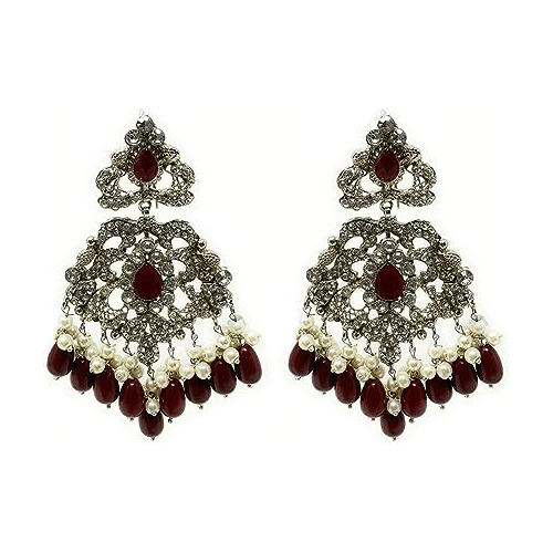 Aretes Chandelier Dangle Con Cadena Para El Pelo