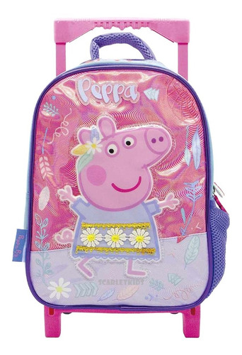 Mochila Peppa Pig Con Carro Licencia Original 31 Cm Jardin