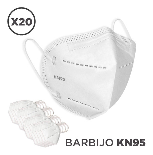 Imagen 1 de 10 de Barbijo Reutilizable Kn95 X20 Unidades Certificado N95 95%