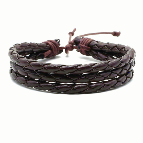 Pulsera Cuero Brazalete Manilla Cuero Hombre Mujer 