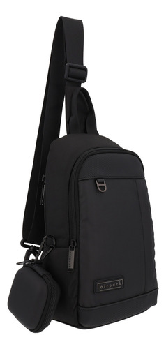 Mochila Cruzada Pechera Crossbody Airpack Urban Cross Color Negro Diseño De La Tela Lisa