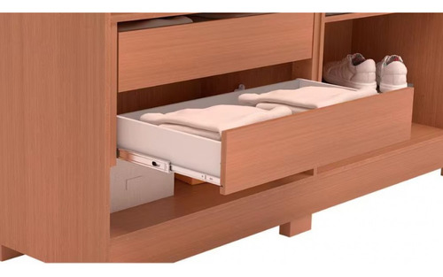 Guarda Roupa Casal Bartira Napoli Up 6 Portas 4 Gavetas Cor Avelã/Cappuccino