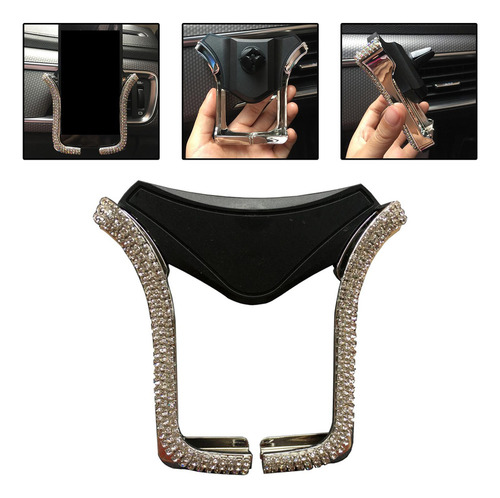 Bling Rhinestone Crystal Convenient Car Automático Plata
