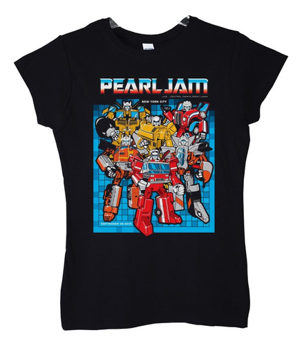 Polera Mujer Pearl Jam Robots New York City Rock Abominatron