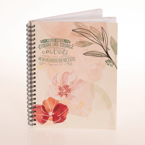 Cuaderno Con Versículo Floral Acuarela