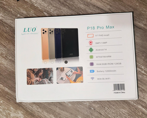 Tablet Luo P18 Pro Max Android 14 128gb 8 Ram 11 Pulgadas Negro